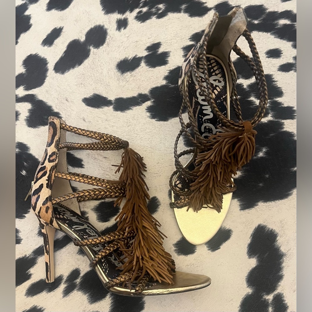 Sam Edelman Brown Fringe Heels